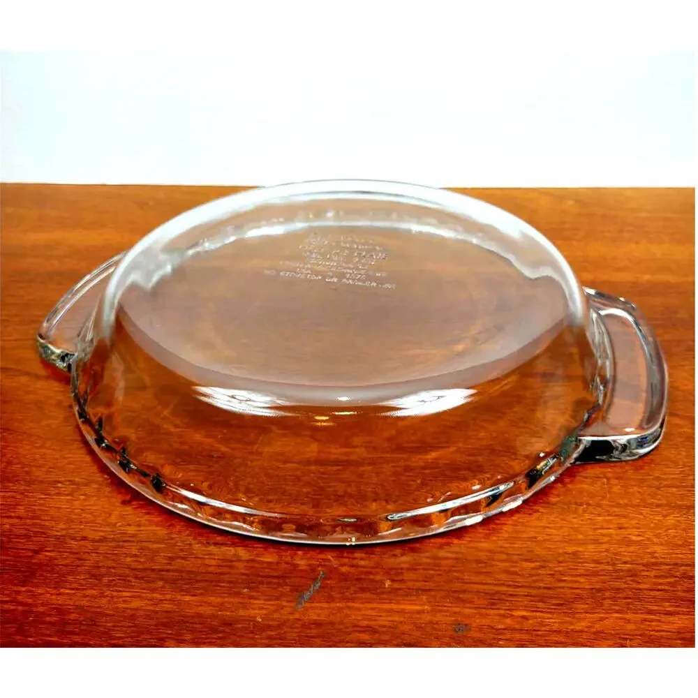 Vintage Anchor Hocking Fire King Crimp Edge Clear Glass Deep Pie Dish 9